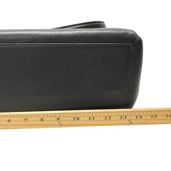 Michael Kors Trisha Black Pebbled Leather Purse Handbag Triple Gusset - Picture 9 of 13